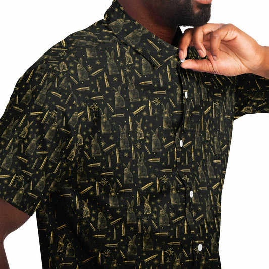 Operative Easter: Tactical 2A Bunny & Bullets Men's Button Up Shirt