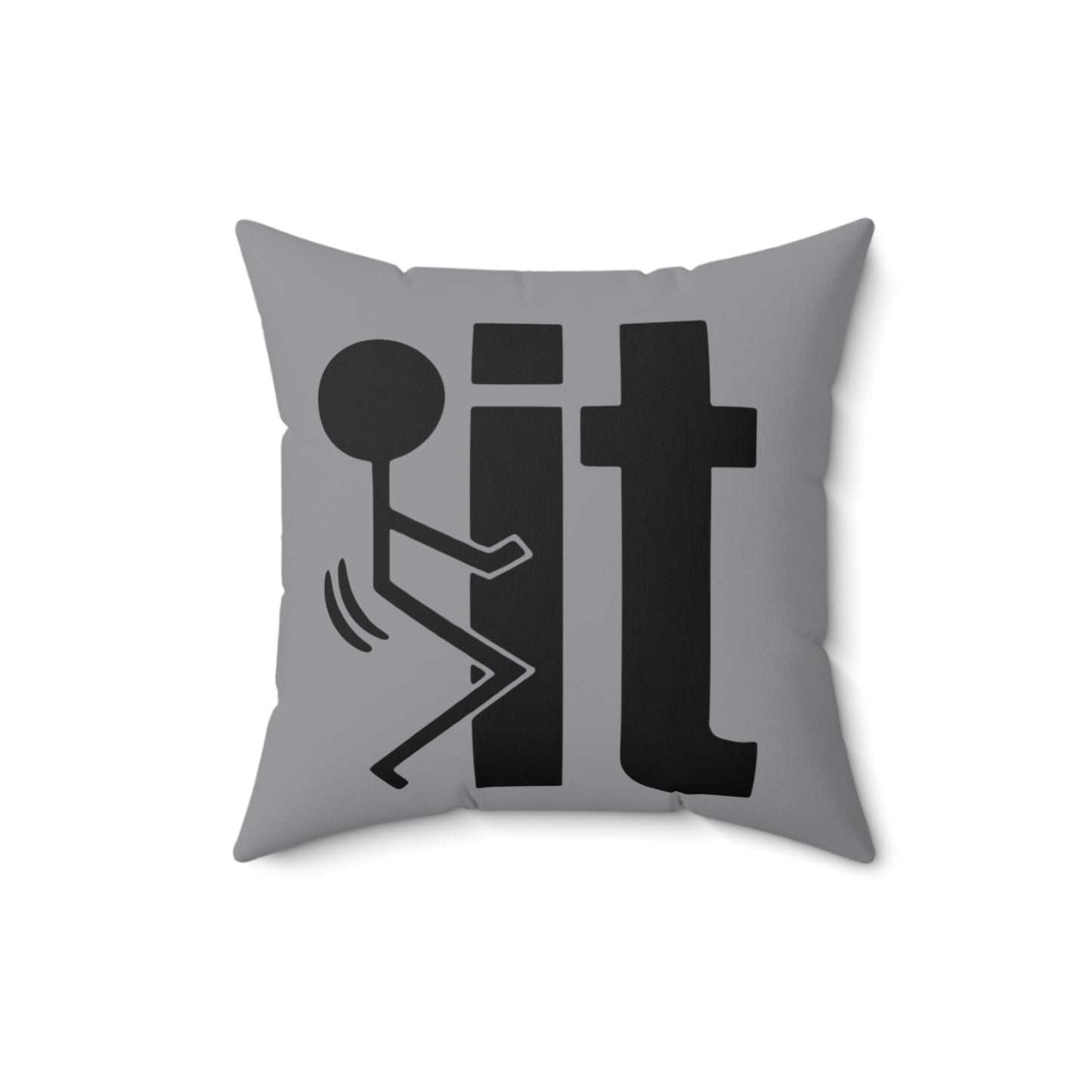 Fuck It Stick Figure Square Pillow, Sarcastic Novelty Home Decor