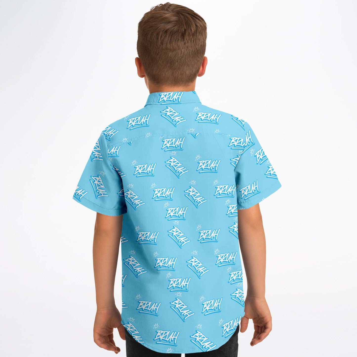 Urban Street Style Bruh/Bro All Over Print Youth Button-Up Shirt