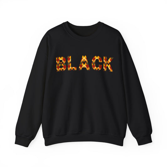 African Colors 'Black' Unisex Crewneck Sweatshirt, Vibrant Expression African Print Bold Icon Sweater