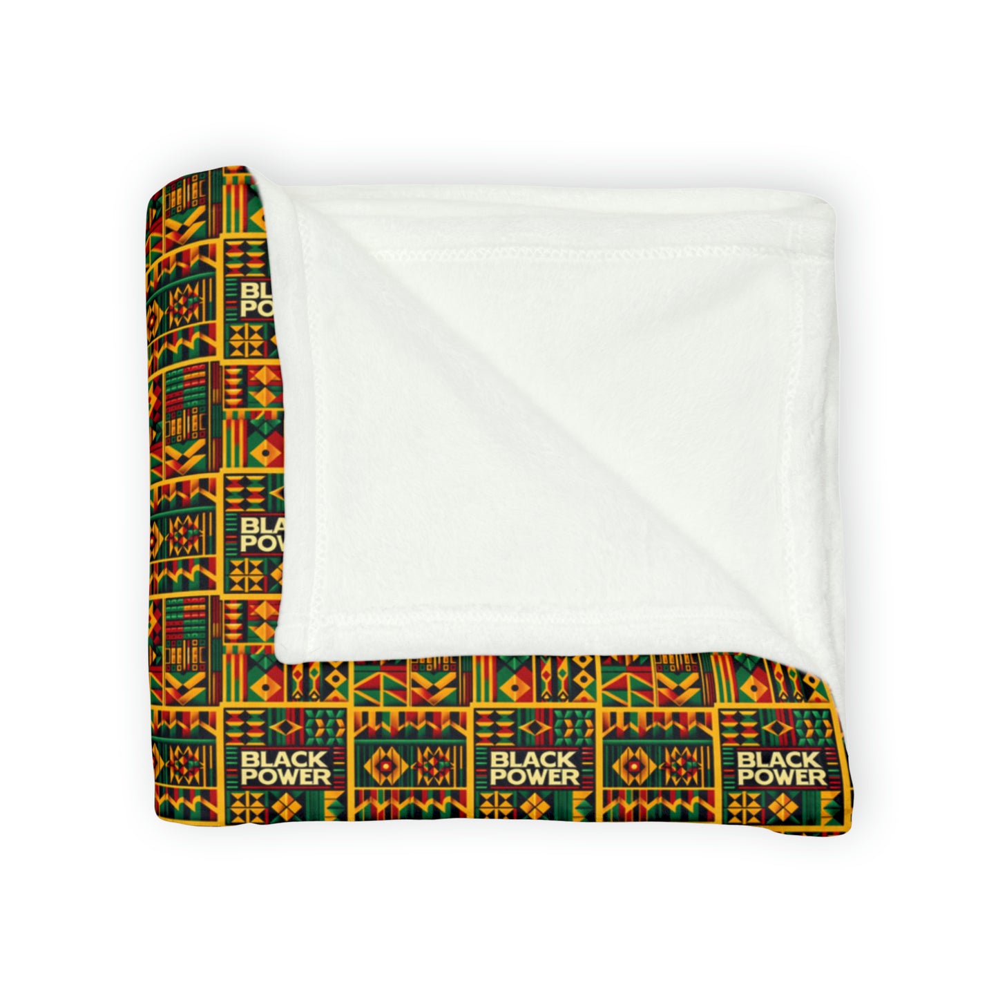 Black Power Kente Cloth Print Throw Cover, Pro Black Tribal Print Home Decor