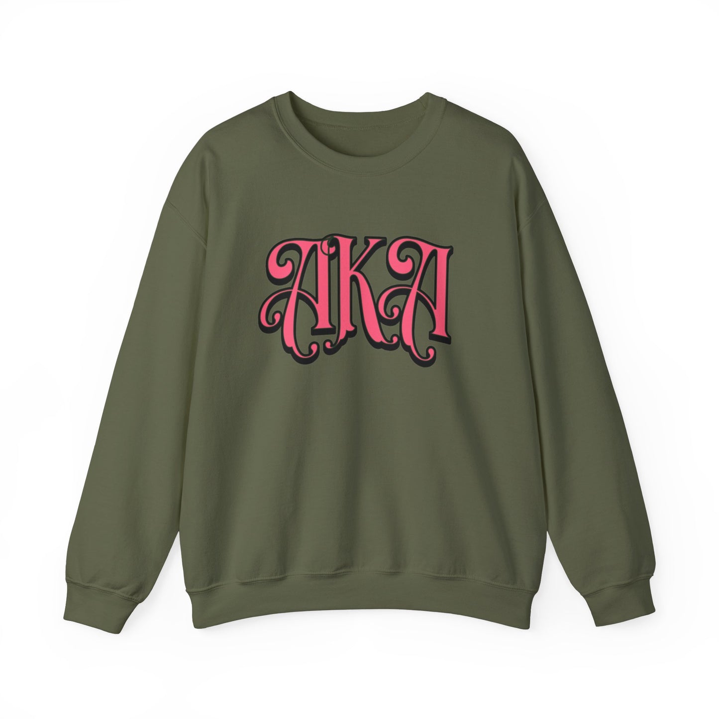 AKA Pink Floral Sweatshirt - Cozy Unisex Heavy Blend Crewneck for Sorority Sisters