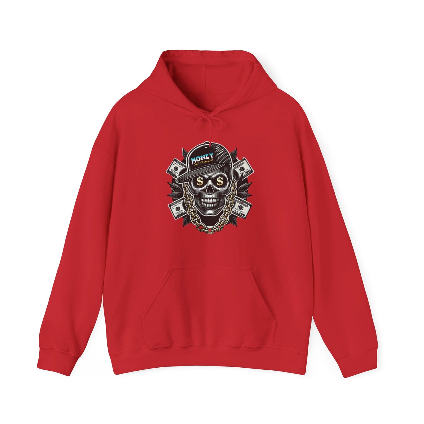 Big Baller Menacing Skull "Money Department" Hoodie, Unisex Urban Streetwear Sweatshirt