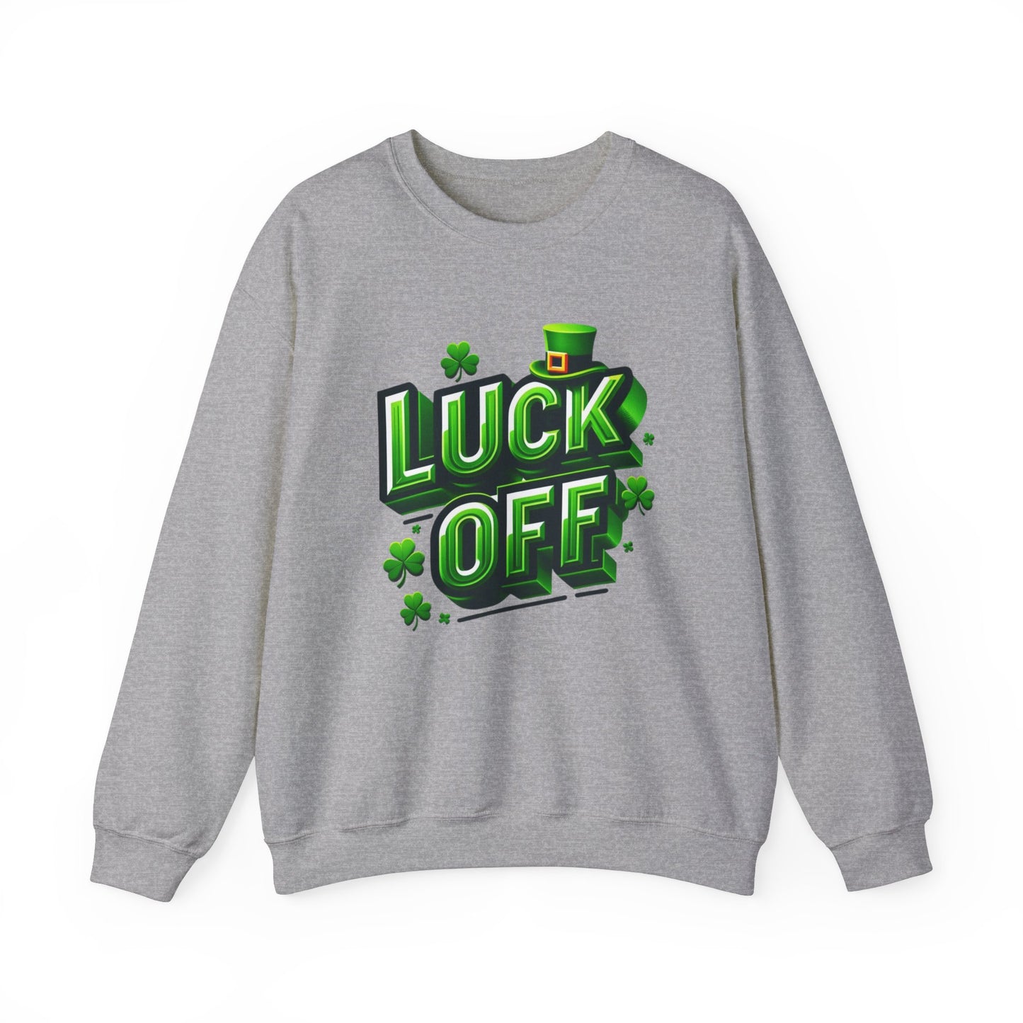 Unisex 'Luck Off' Heavy Blend Crewneck Sweatshirt, St. Patrick's Day Apparel