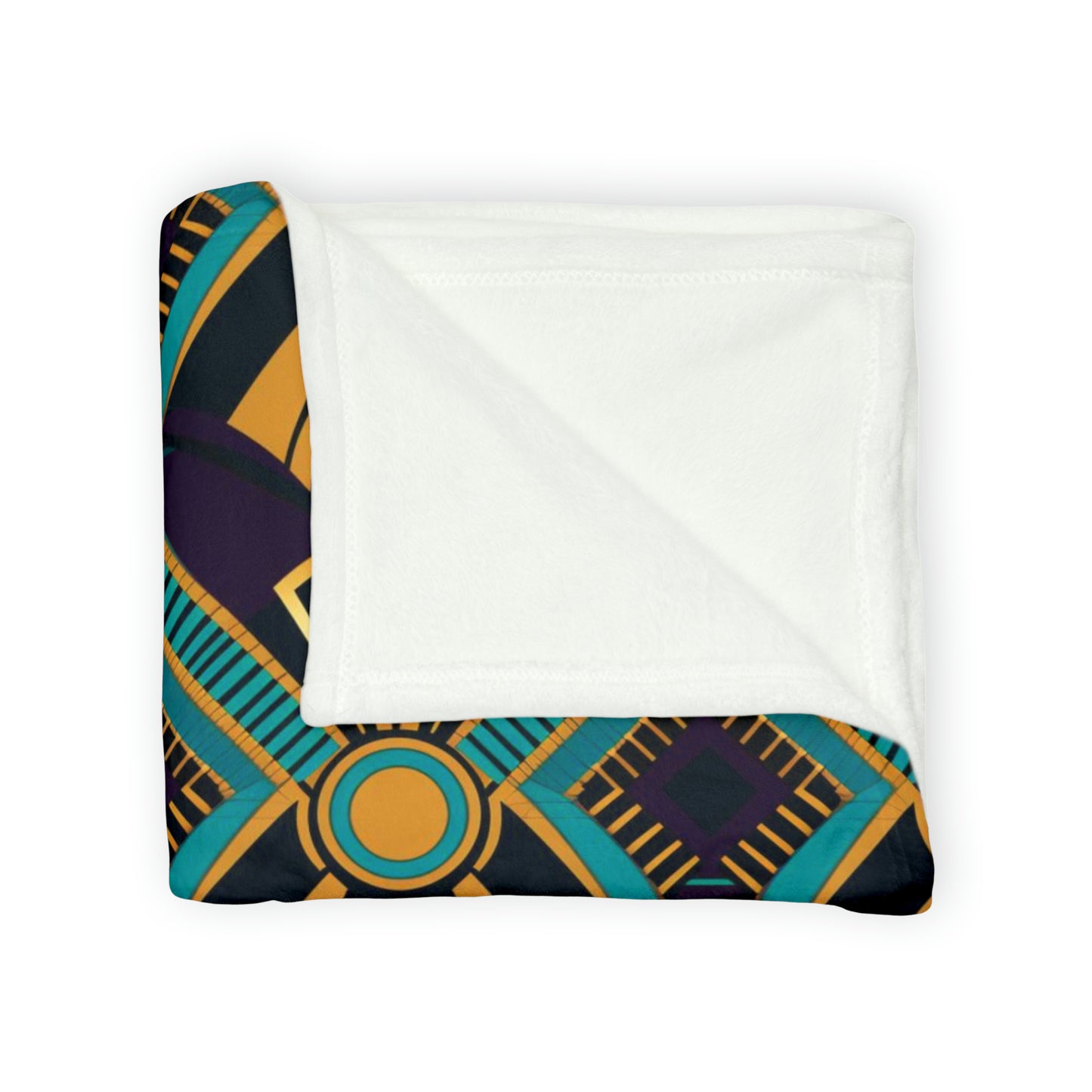 Safari African Print Throw Cover, Purple Amber Teal Blanket, Abstract Print Home Decor