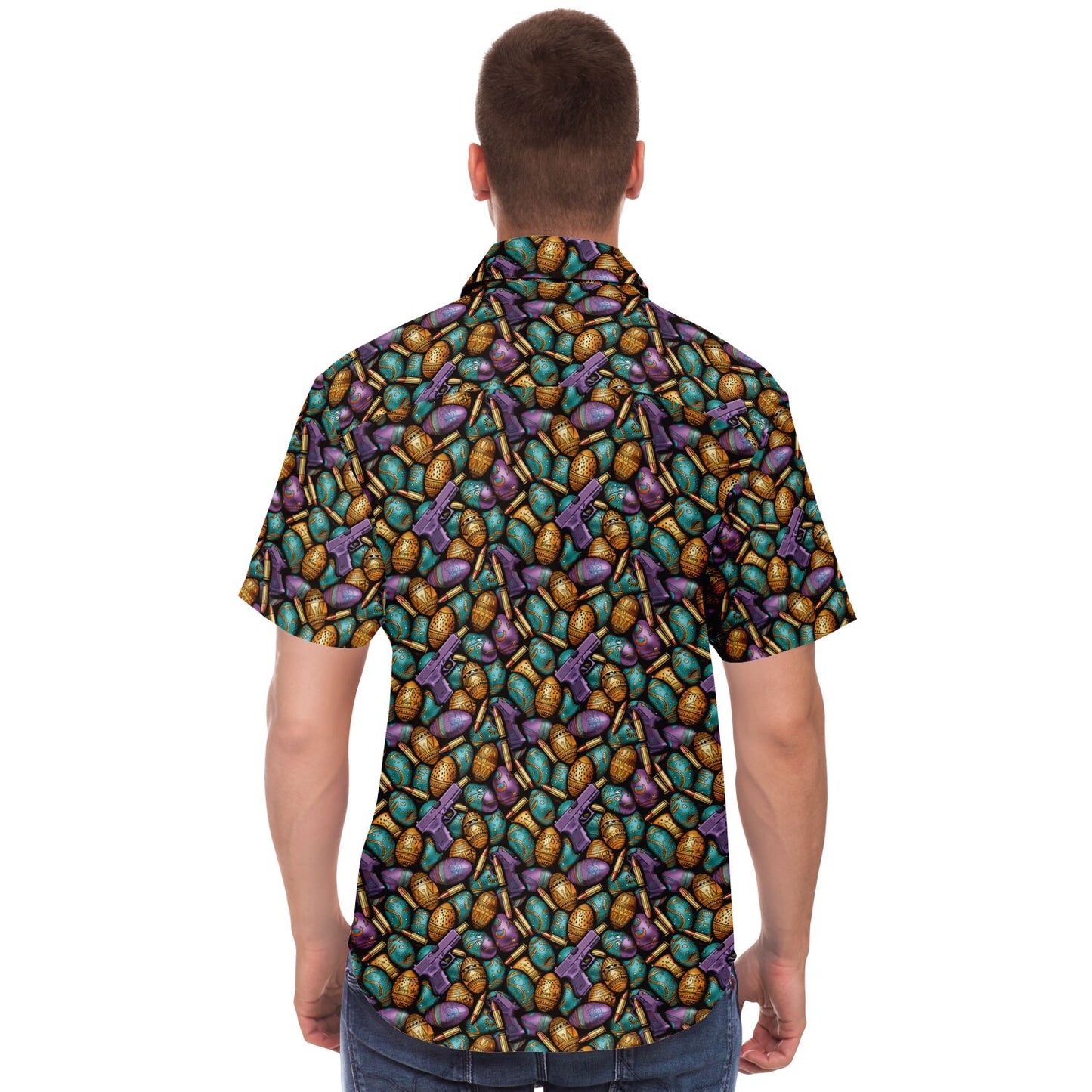 Safari Resurgence: Easter Armament Edition Men's Tactical Button-Down Shirt