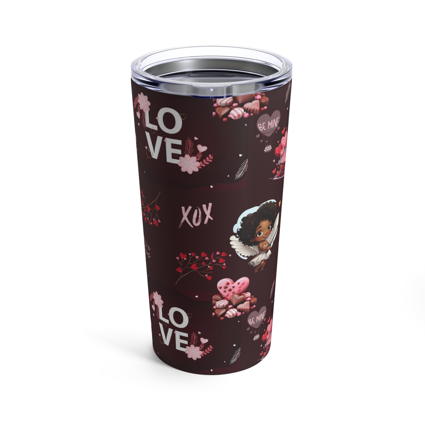 Cupid Themed Valentine's Day 20 oz Tumbler, Love Themed Reusable Cup