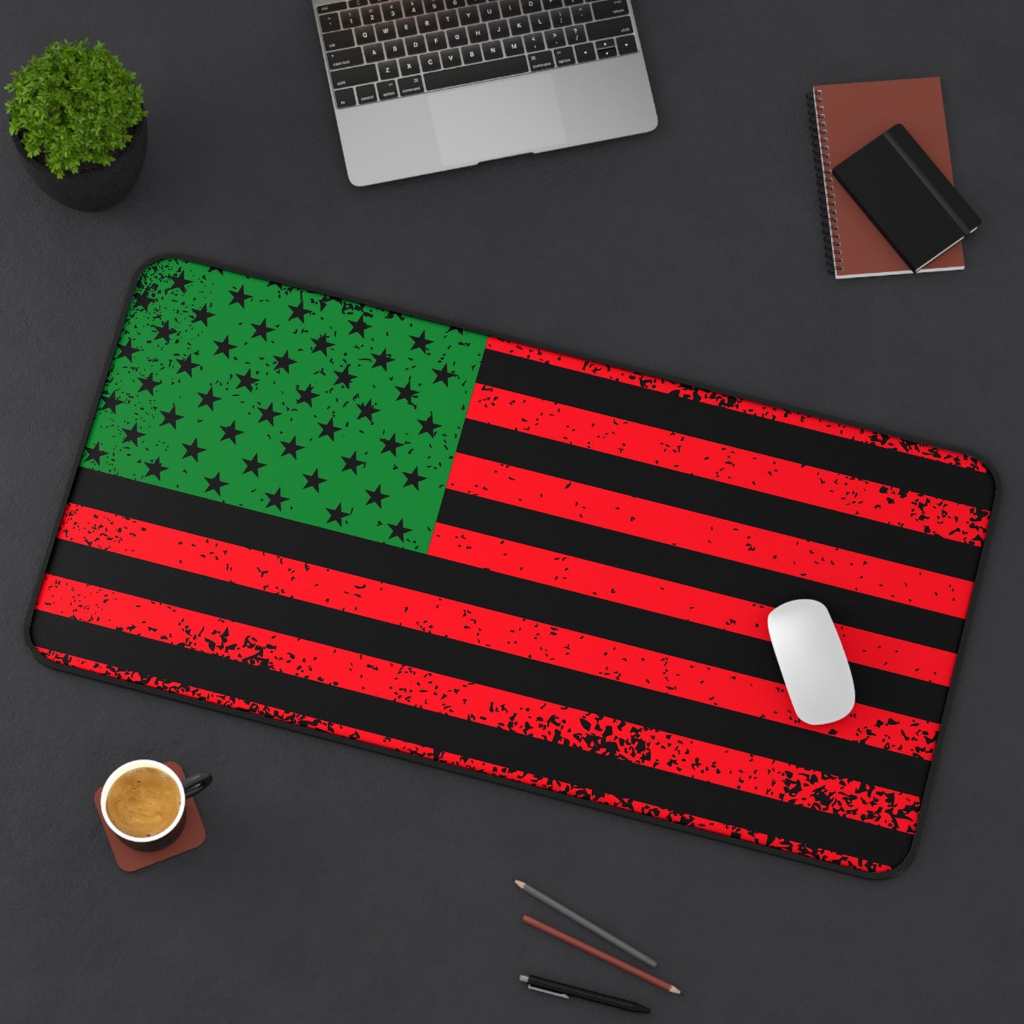 Black American Flag Cleaning Mat, Pew Pew Pan African Cleaning Mat