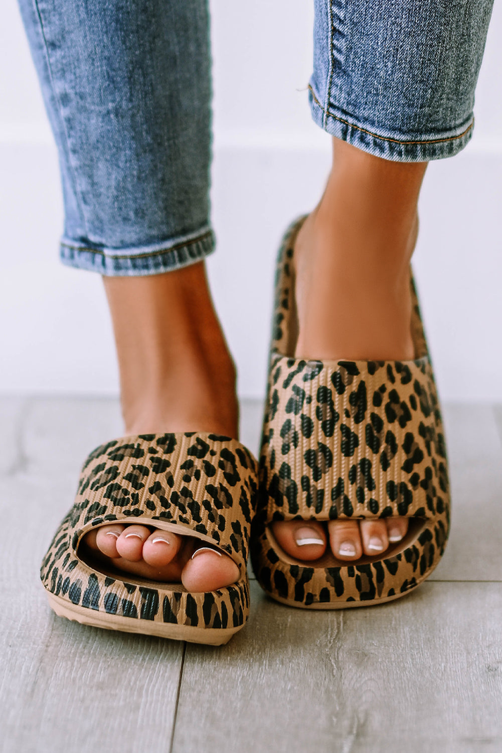 Leopard Luxe Ribbed Sole Comfort Slippers