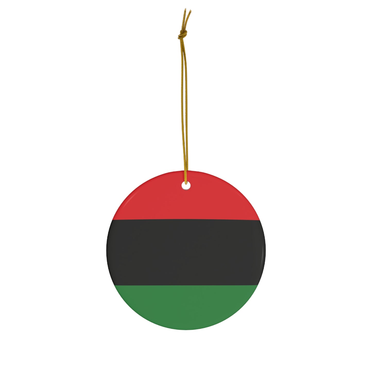 Red Black & Green Pan African Garvey Holiday Ornament - Ships Free