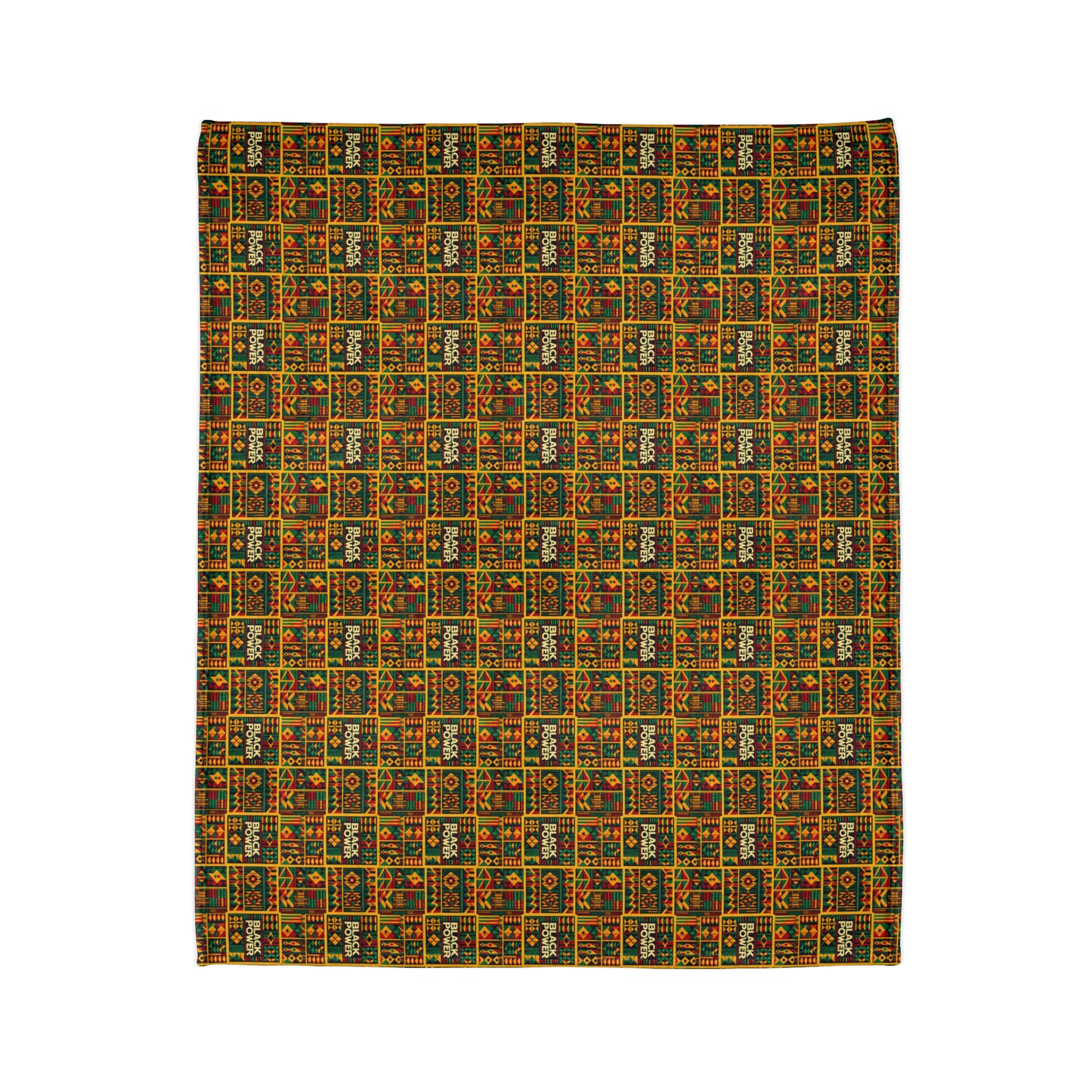 Black Power Kente Cloth Print Throw Cover, Pro Black Tribal Print Home Decor