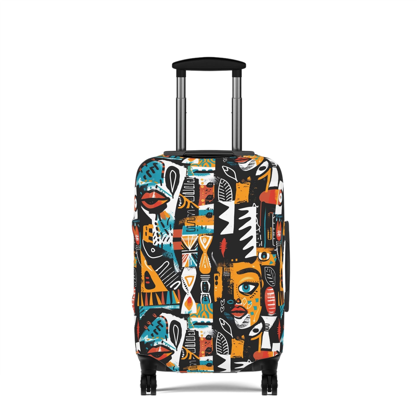 African Tribal Art Luggage Cover, Ethnic Print Suitcase Protector