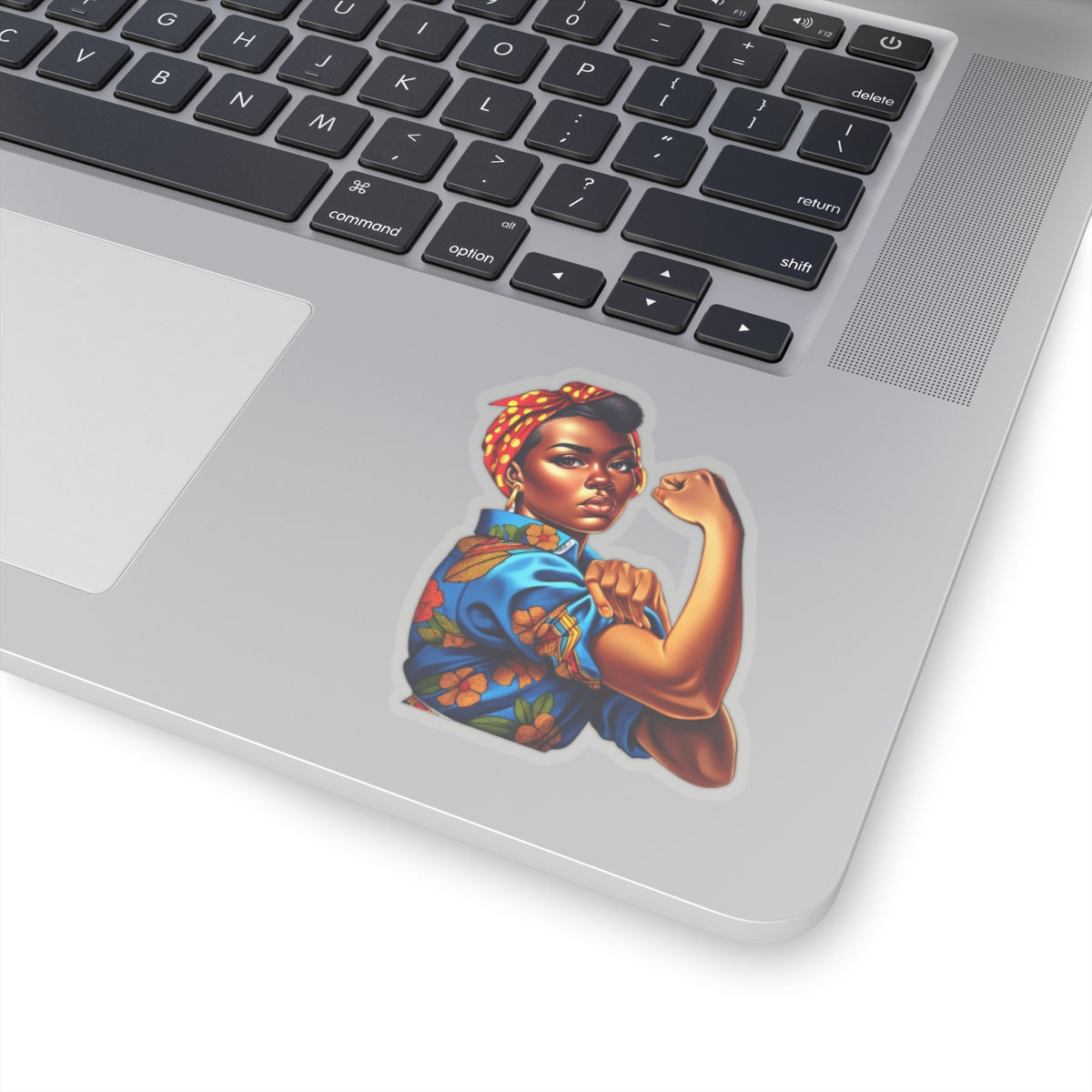 Black Rosie the Riveter Empowering Vinyl Sticker, Female Empowerment Sticker