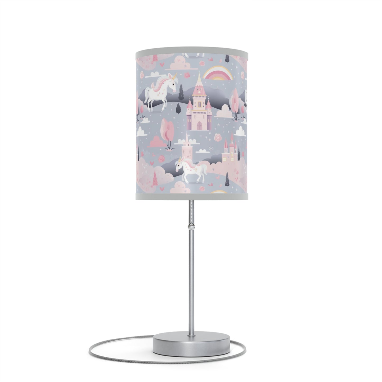 Princess Castle Nursery Table Lamp, Unicorn and Starlight Design, Girls' Room Decor Lighting