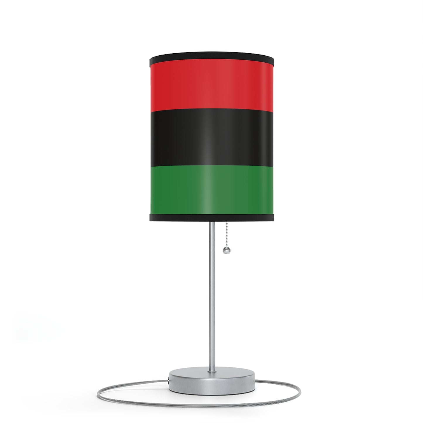 Red Black and Green Pan African Flag Lamp on a Stand, US|CA plug