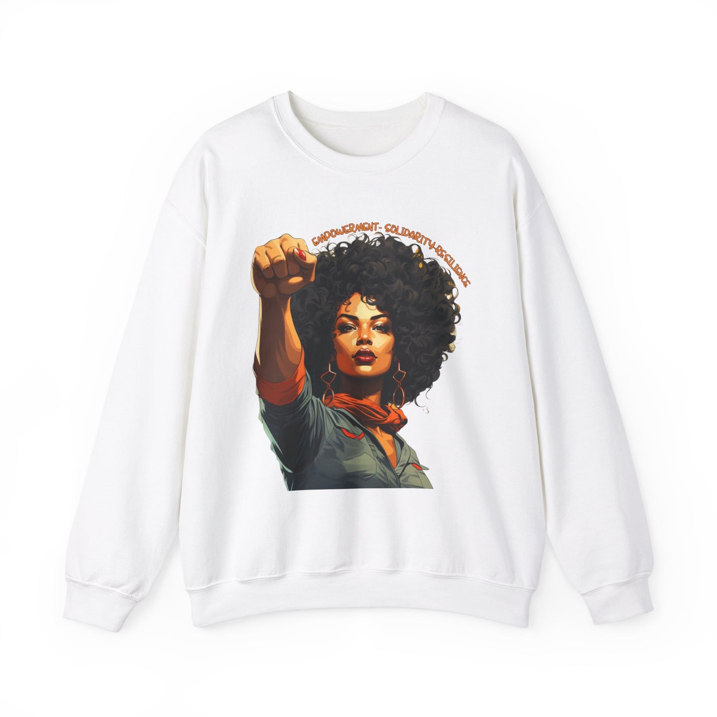 Black Power Fist Women’s Crewneck Sweatshirt, Empowerment, Solidarity, Resilience Womens Pro Black Top