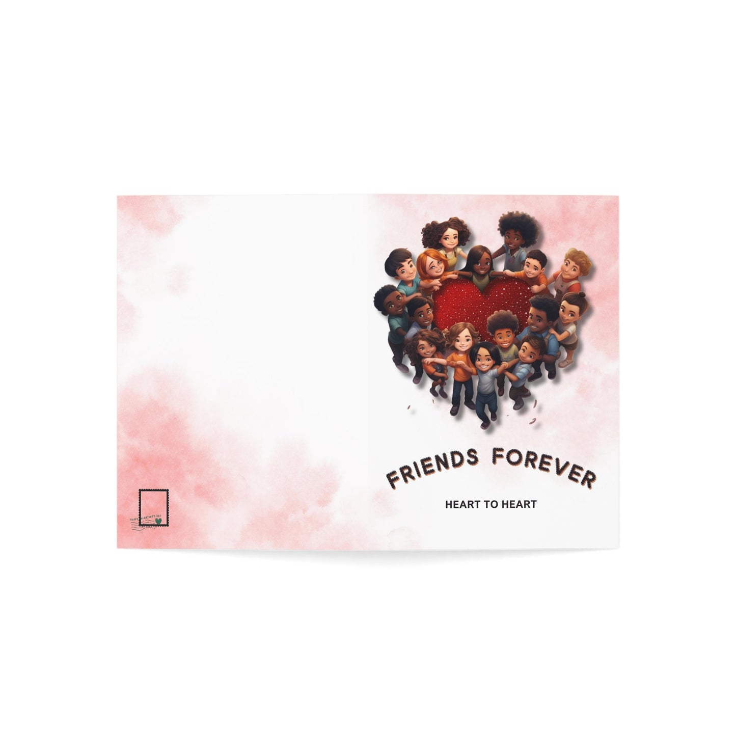 Friends Forever Heart to Heart,  Set Of  Kid Friendly Valentine's Day Greeting Cards (1, 10, 30, and 50pcs),