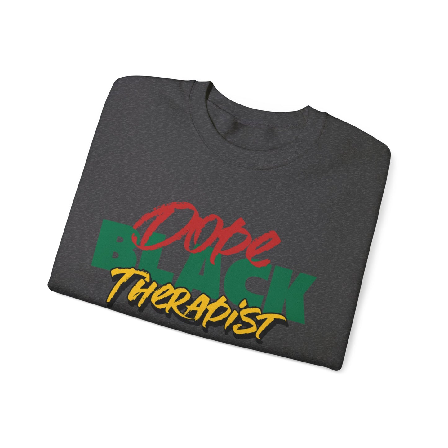 Dope Black Therapist Unisex Crewneck Sweater, Black Mental Health Professional Fashion,  Black Medical Professional