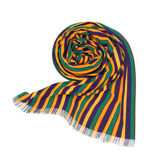 Fat Tuesday Mardi Gras Polyester Lightweight Scarf, Carnival Festive Neck Wear