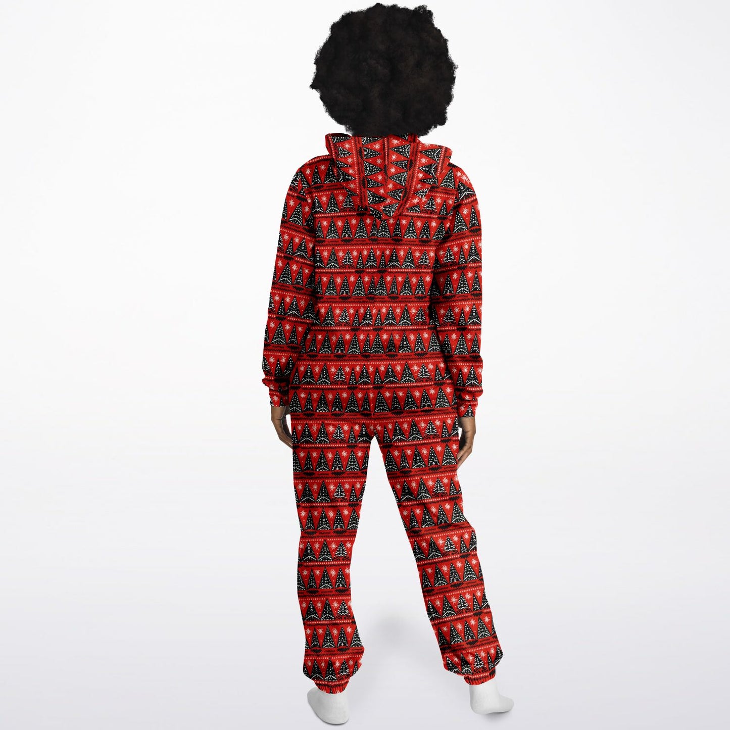 Unisex Christmas Themed African Print Unisex Adult Jumpsuit | Adult Holiday Onesie | Plus Size Christmas Jumpsuits - Ships Free