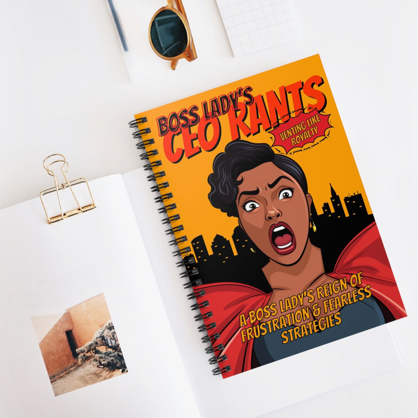 Black Boss Lady CEO Superhero Rants Notebook, Black Woman Superhero Boss Notebook