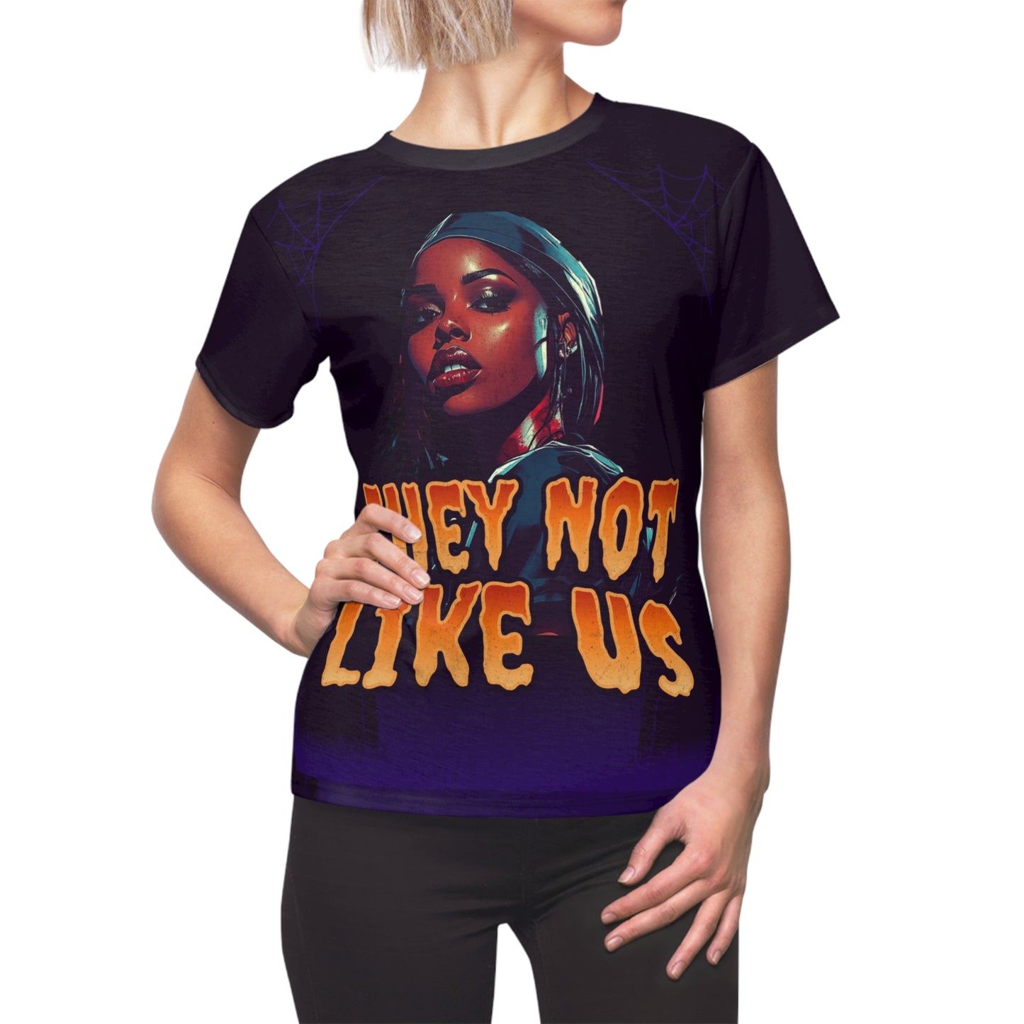 Nurse Themed Halloween Top, Black Nurse Spooky Season Tee, Festive Cut & Sew T-Shirt