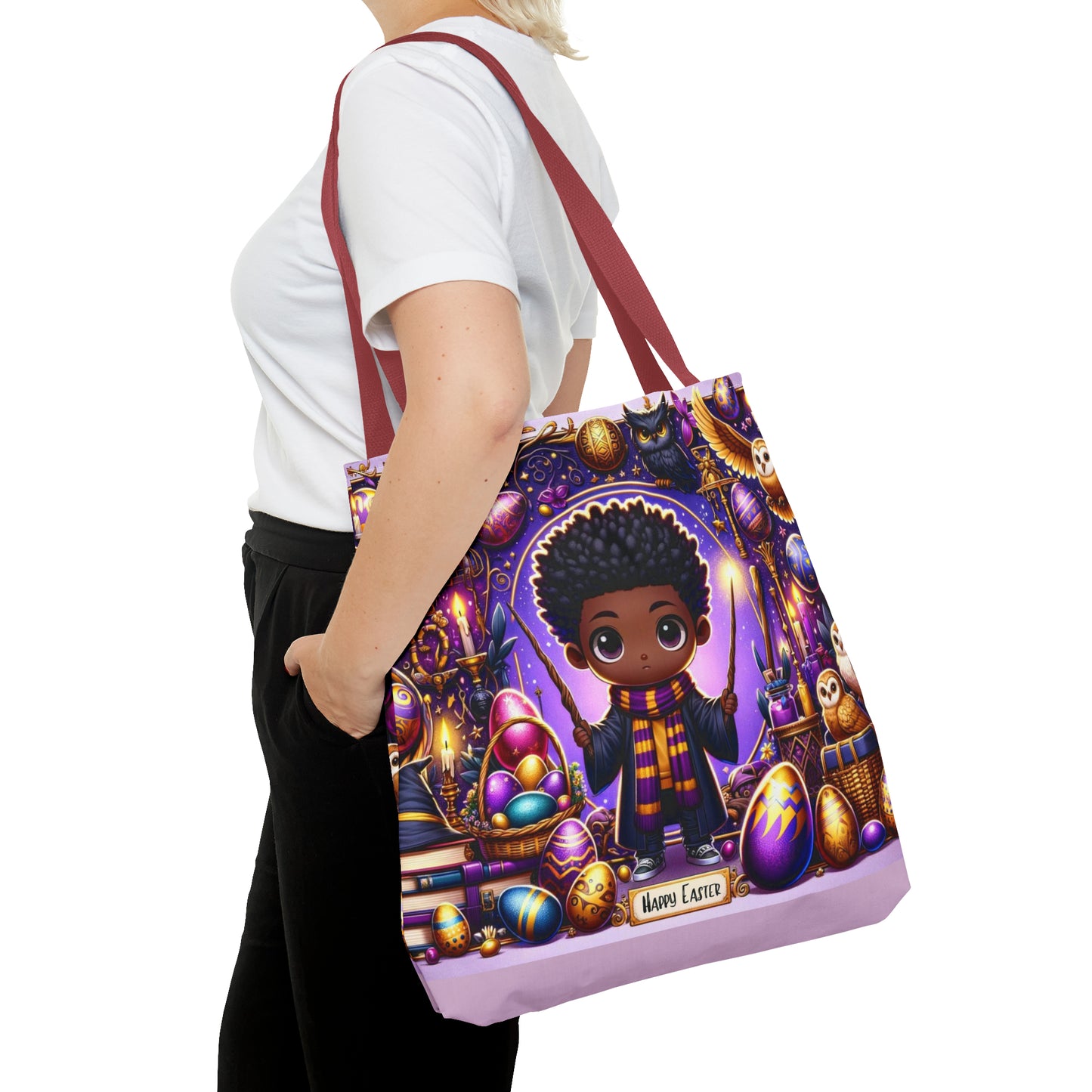 Easter Tote Bag for Wizardry Fans, AfroCentric Easter Bag, Easter Fantasy Wizardry Tote Bag,