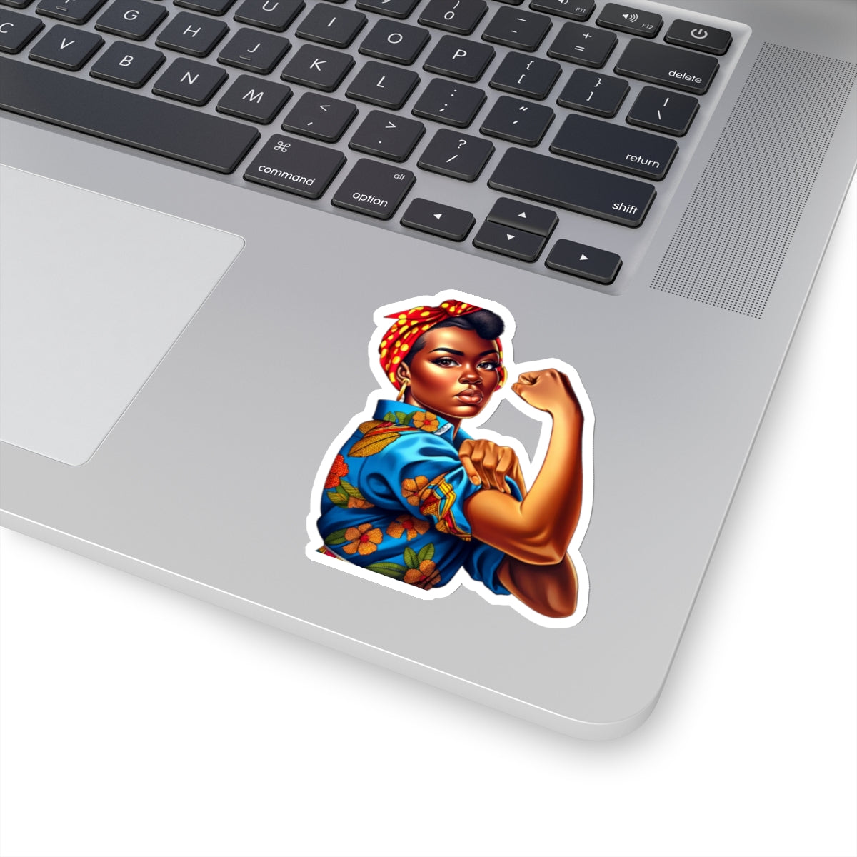 Black Rosie the Riveter Empowering Vinyl Sticker, Female Empowerment Sticker