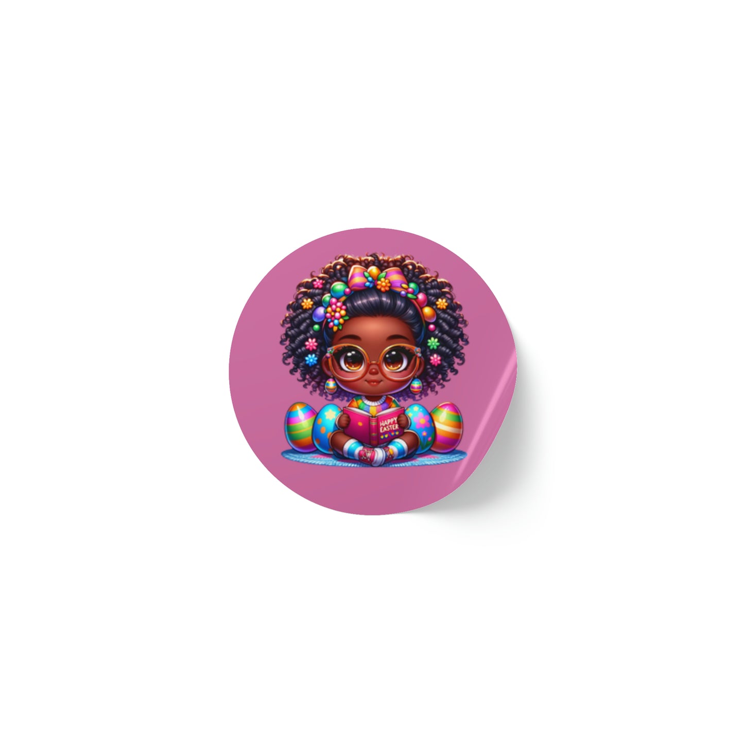 Black Girl Magic Easter Sticker Roll, Bulk Easter Basket Stickers For Black Girls