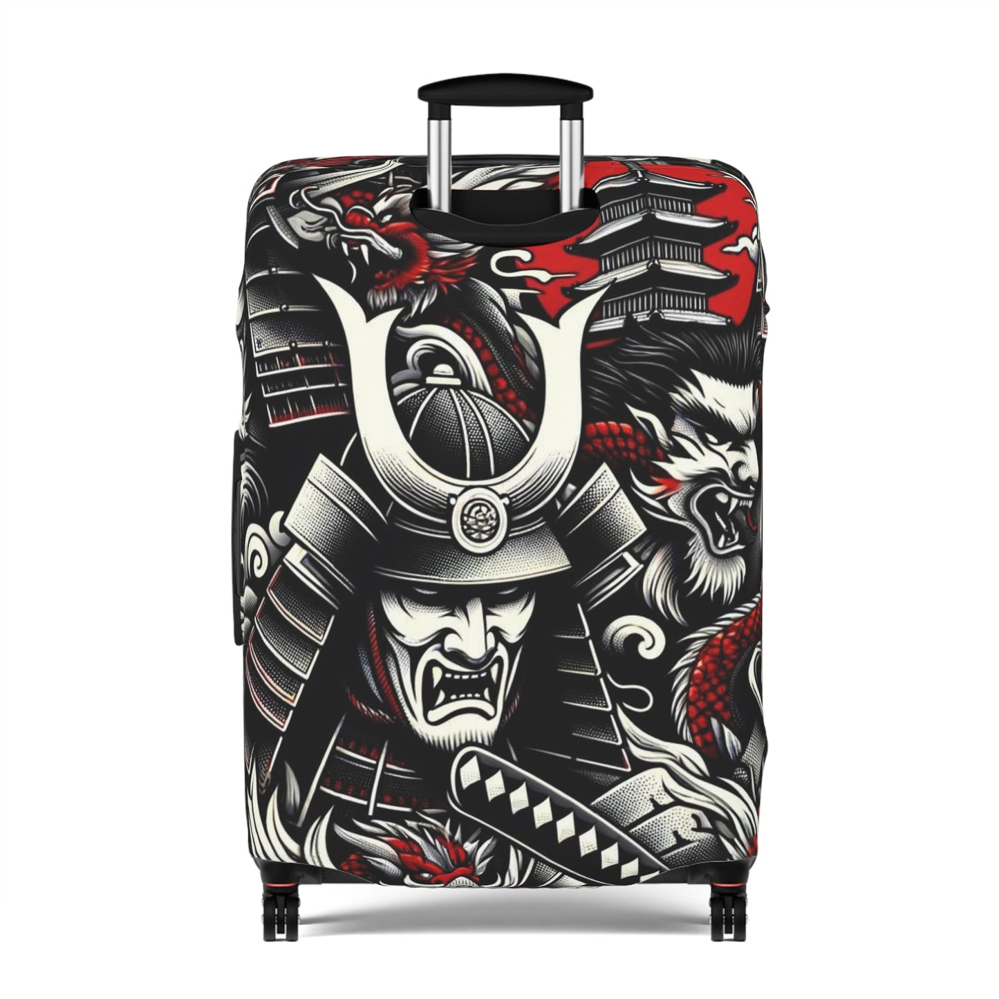 Samurai Warrior Luggage Cover, Japanese Art Design,Travel Protector