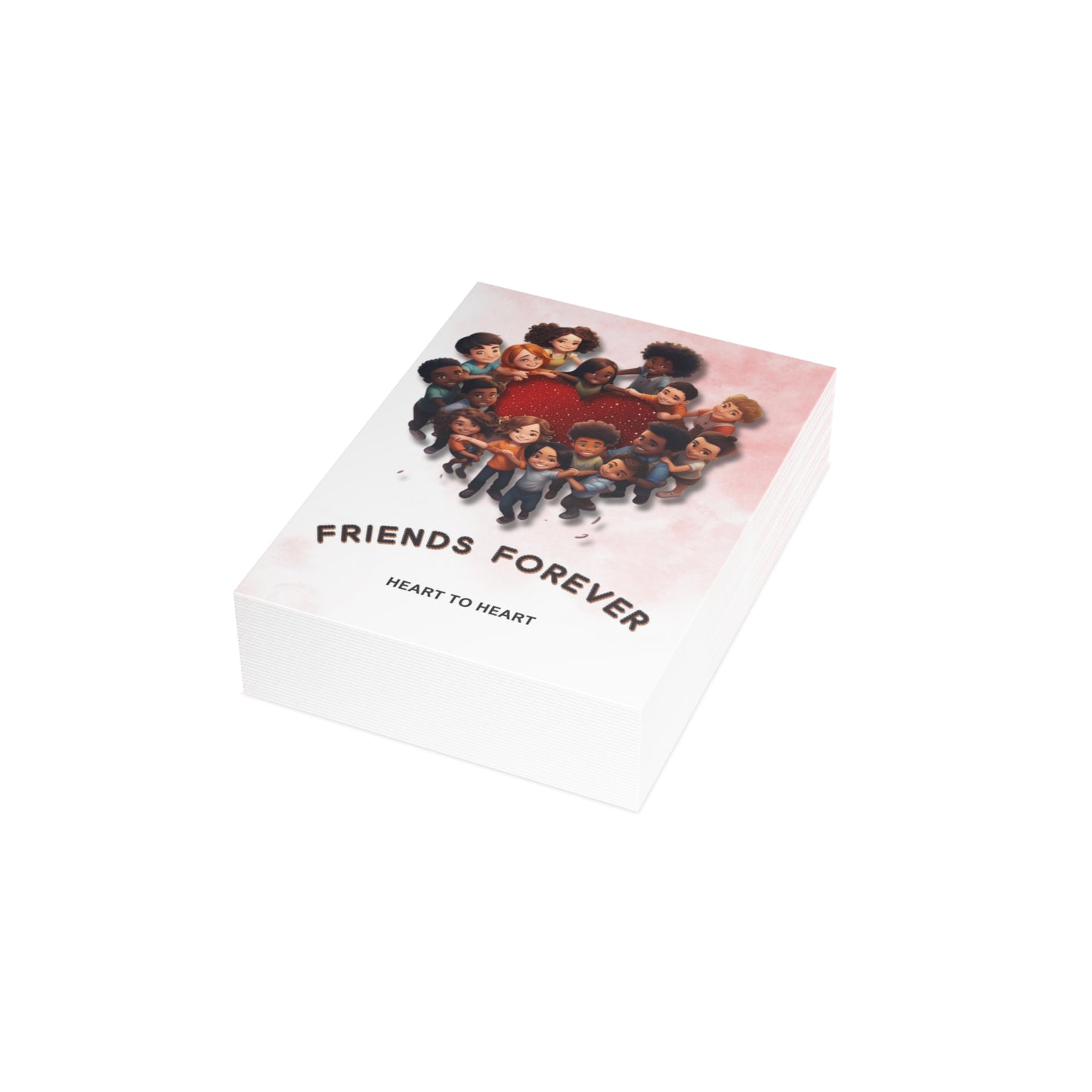 Friends Forever Heart to Heart,  Set Of  Kid Friendly Valentine's Day Greeting Cards (1, 10, 30, and 50pcs),