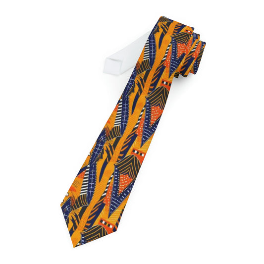 African Kente Cloth Print Men's Tie, Kente Print Mens Business Wear Fashion