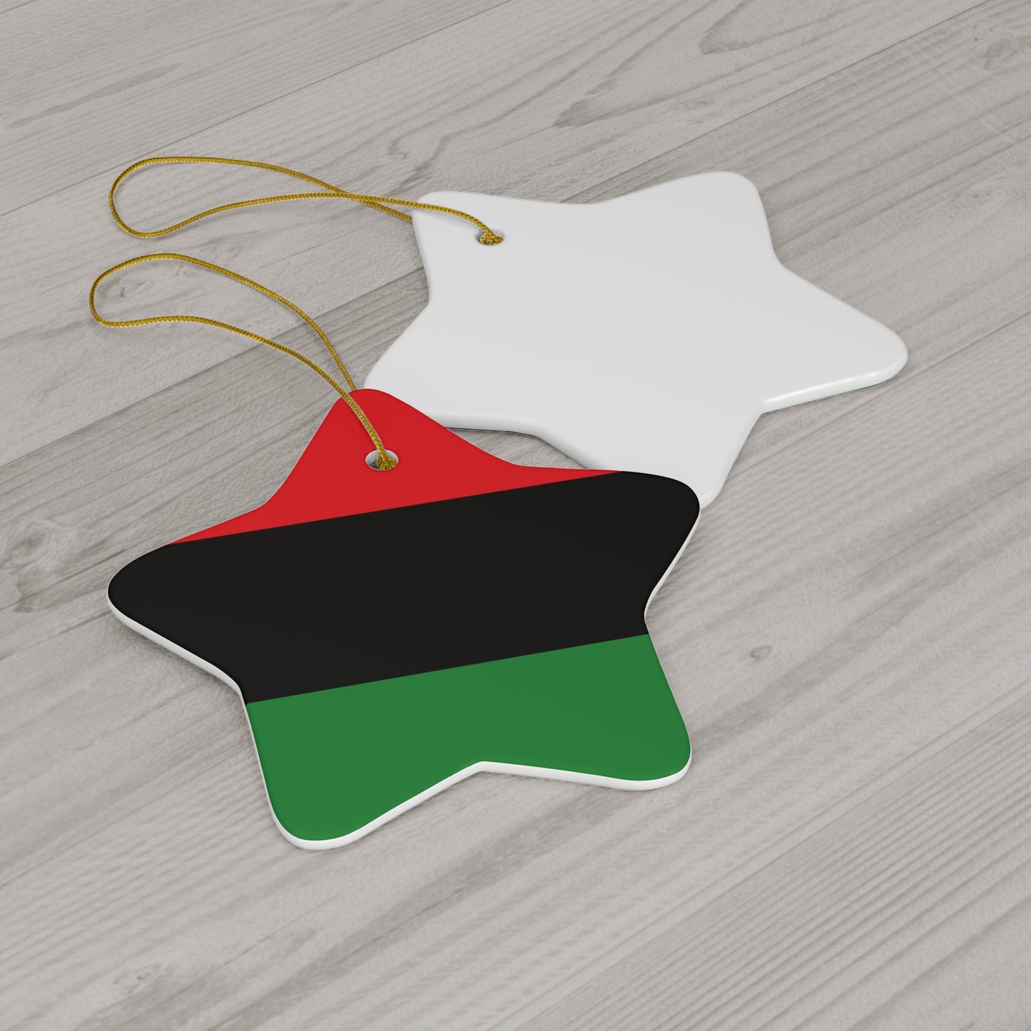 Red Black & Green Pan African Garvey Holiday Ornament - Ships Free