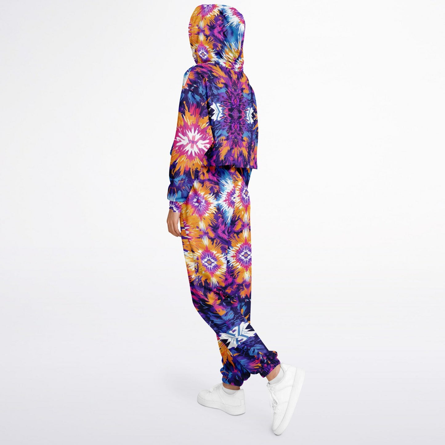 Vibrant African Batik Tie-Dye Tracksuit, Elegant Floral and Geometric Patterns