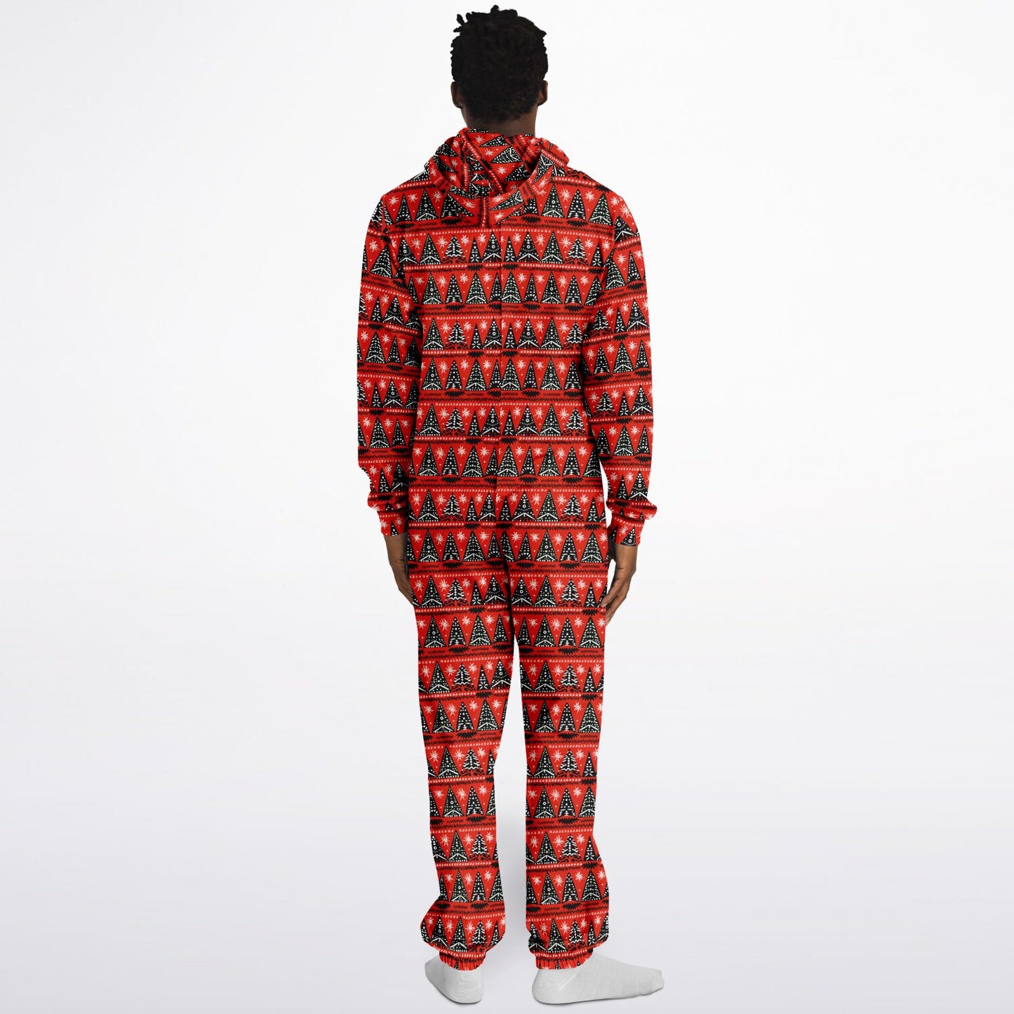 Unisex Christmas Themed African Print Unisex Adult Jumpsuit | Adult Holiday Onesie | Plus Size Christmas Jumpsuits - Ships Free