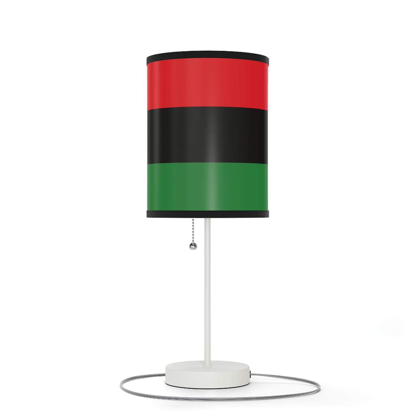 Red Black and Green Pan African Flag Lamp on a Stand, US|CA plug