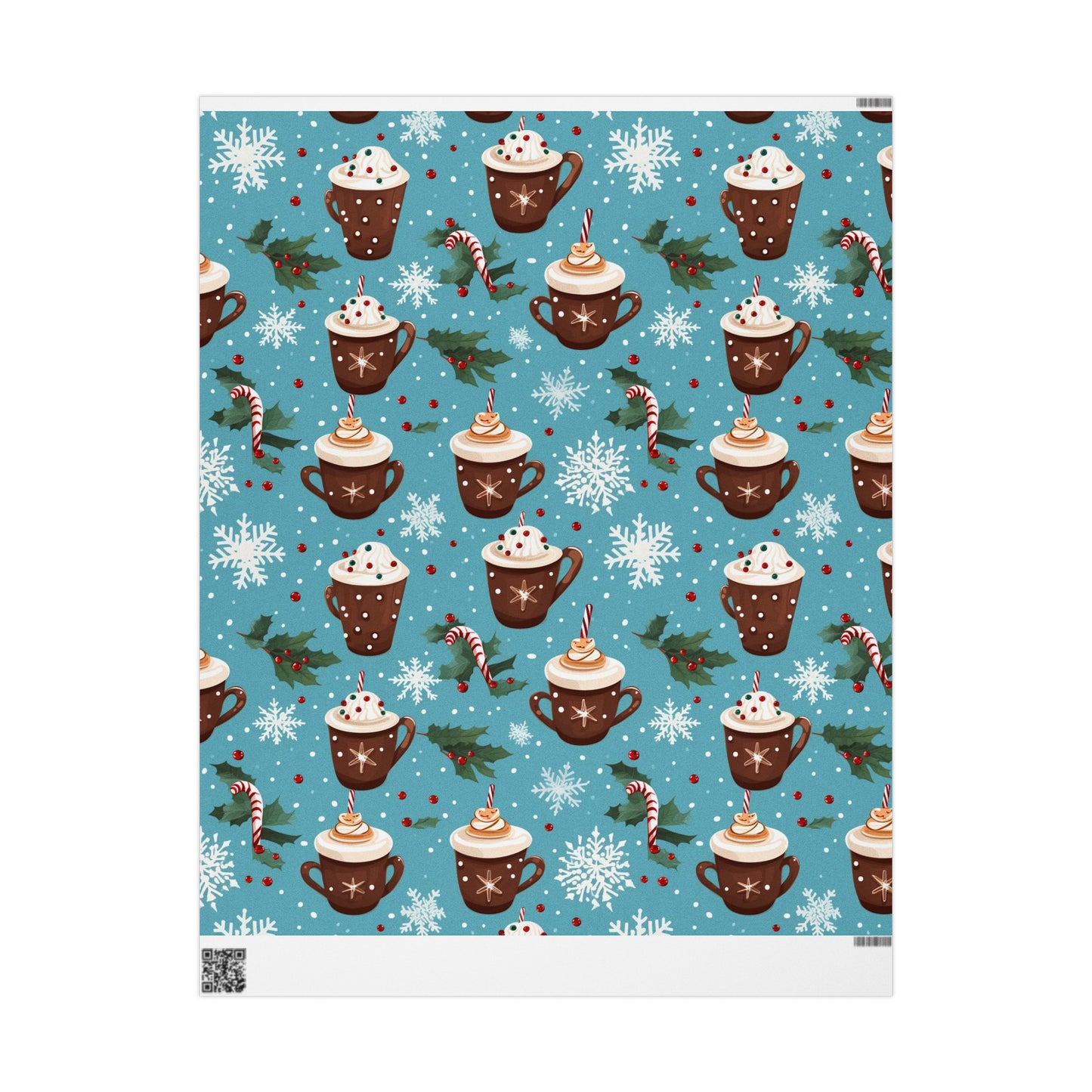 Coffee Latte Lover Christmas Wrapping Paper - Caffeine-themed Gift Wrap, Seasonal Coffee Decor, Barista Gift Wrap