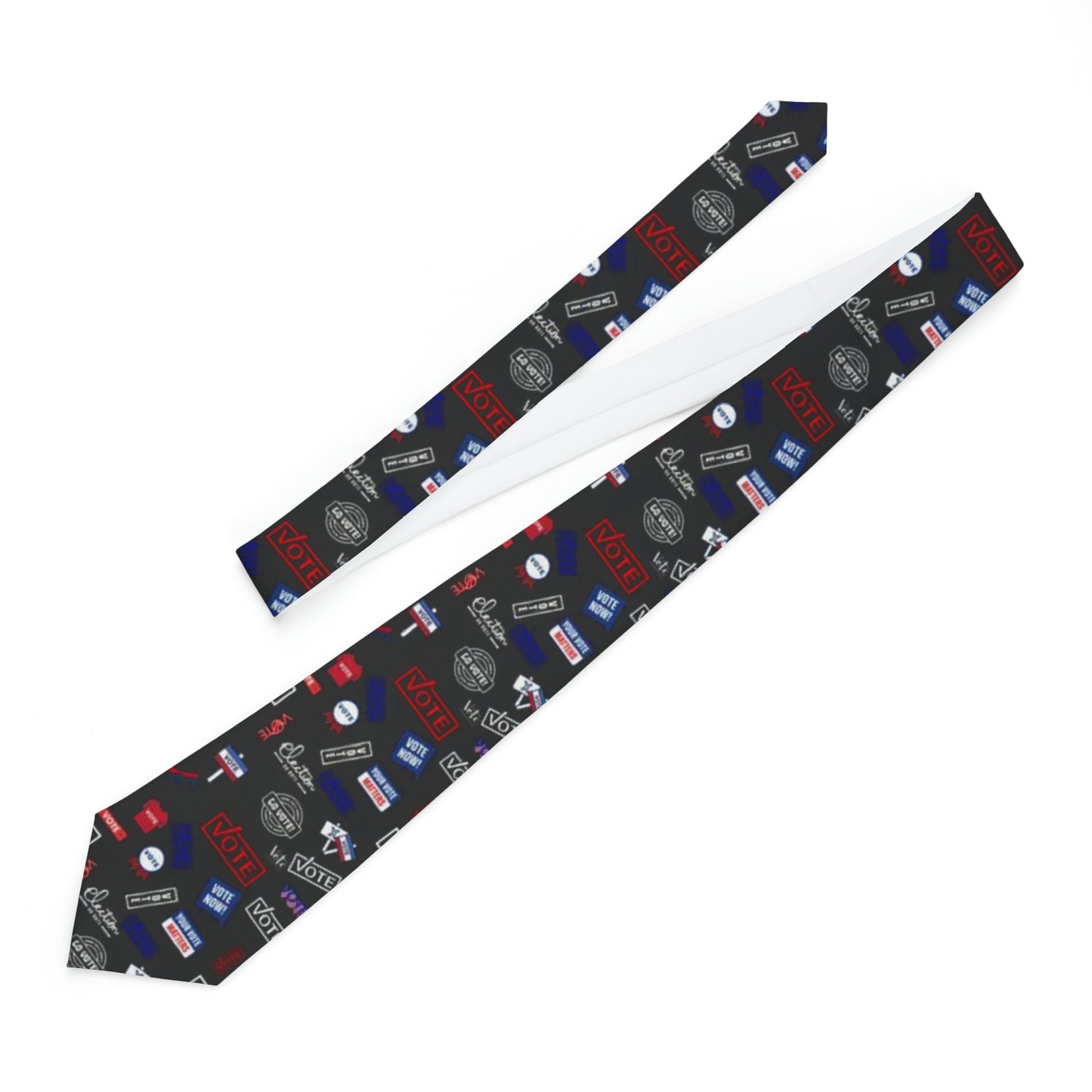 2024 Vote-Inspired Polyester Necktie: Bold American Election & Patriotic Patterns