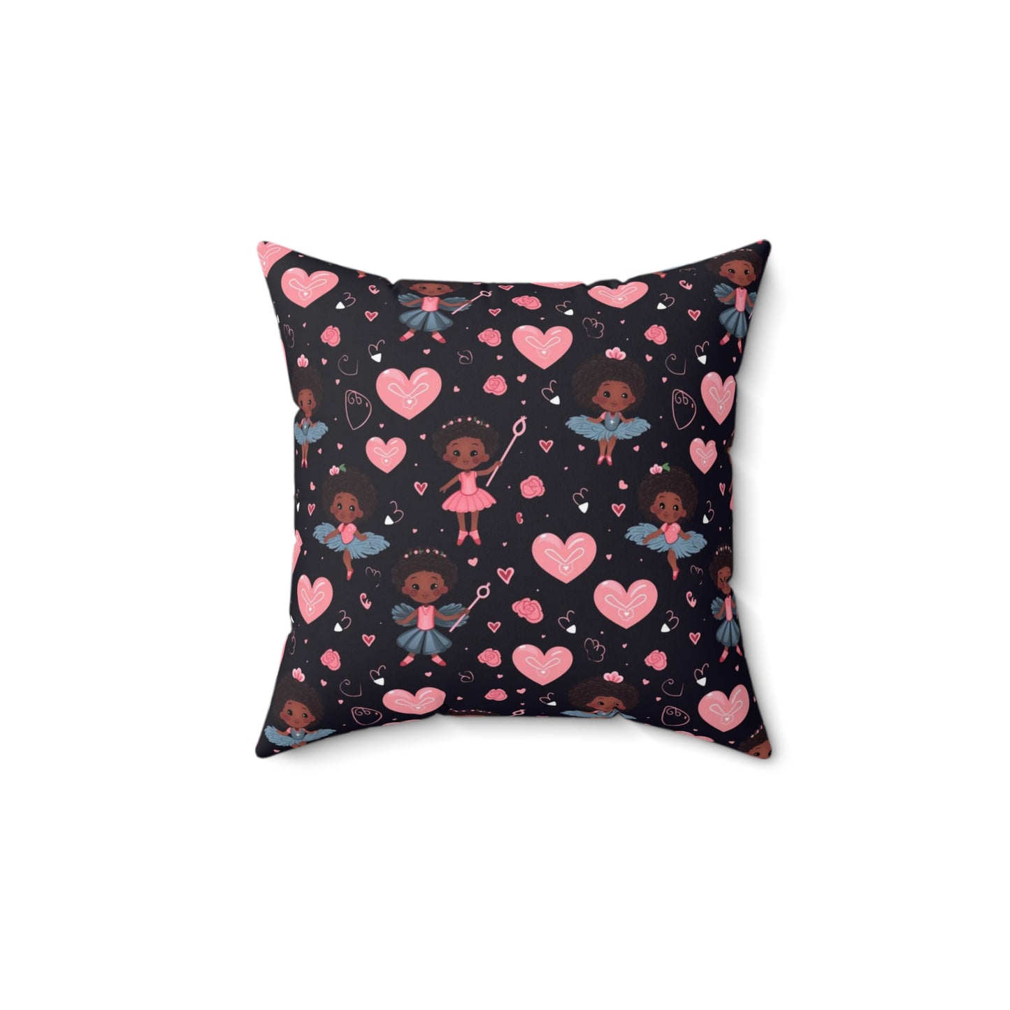 Black Girl Magic Valentines Day Decorative Pillow, Cupid Themed Festive Pillow