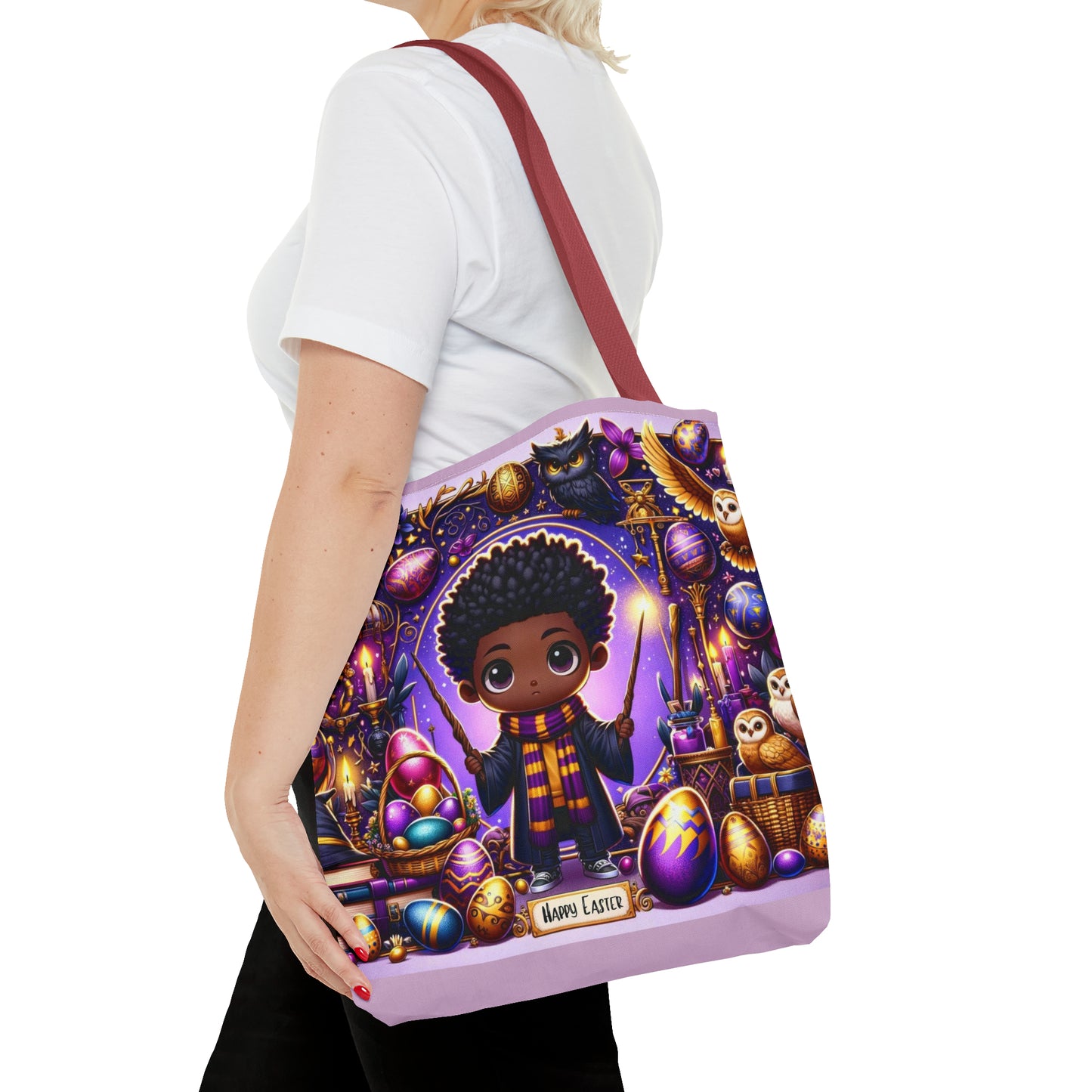 Easter Tote Bag for Wizardry Fans, AfroCentric Easter Bag, Easter Fantasy Wizardry Tote Bag,