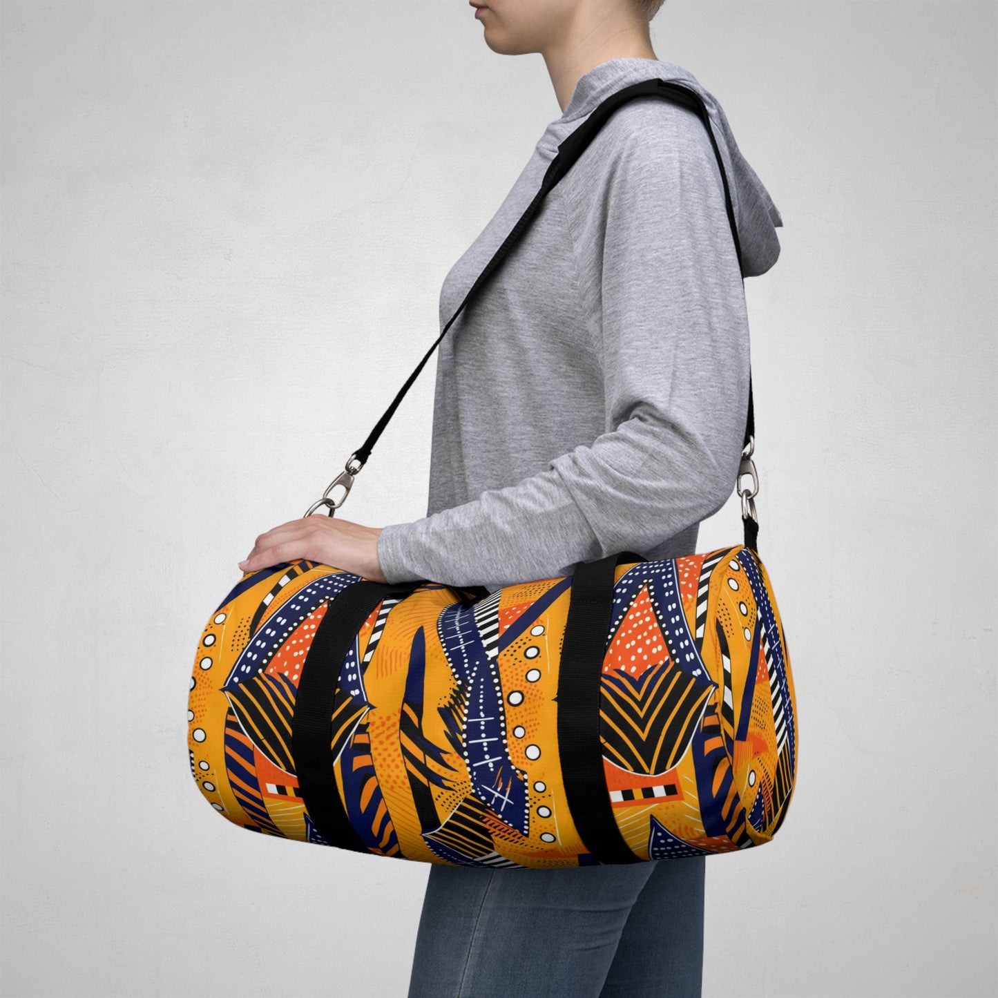 African Kente Inspired Print Duffel Bag ,Ethnic Print Travel Bag