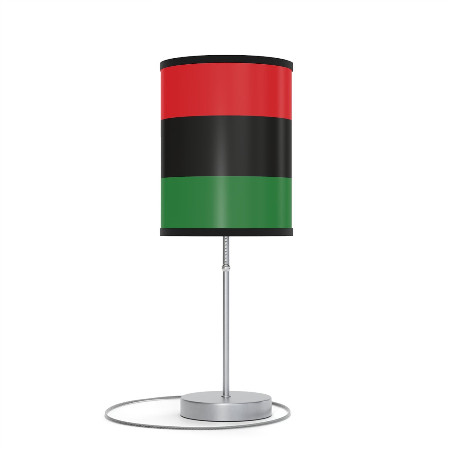 Red Black and Green Pan African Flag Lamp on a Stand, US|CA plug