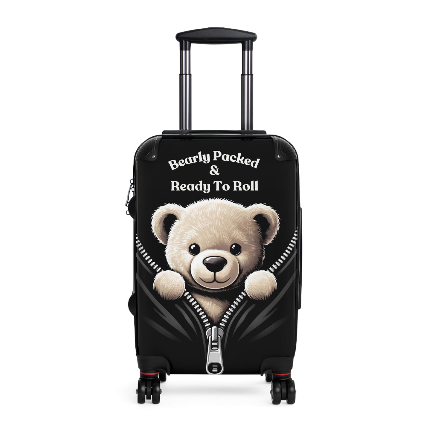 Bearly Packed & Ready To Roll" Cute Bear-Themed Rolling Luggage – Perfect for Kids and Travel Enthusiasts,