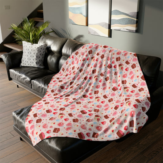 Valentine's Day Throw Cover, Heart-Shaped Chocolates Bedroom Decor