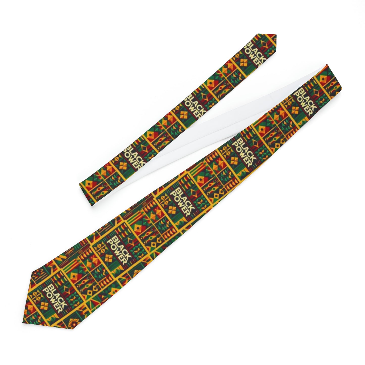 Black Power Black History Month African Kente Cloth Print Men's Tie