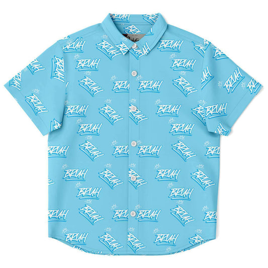 Urban Street Style Bruh/Bro All Over Print Youth Button-Up Shirt