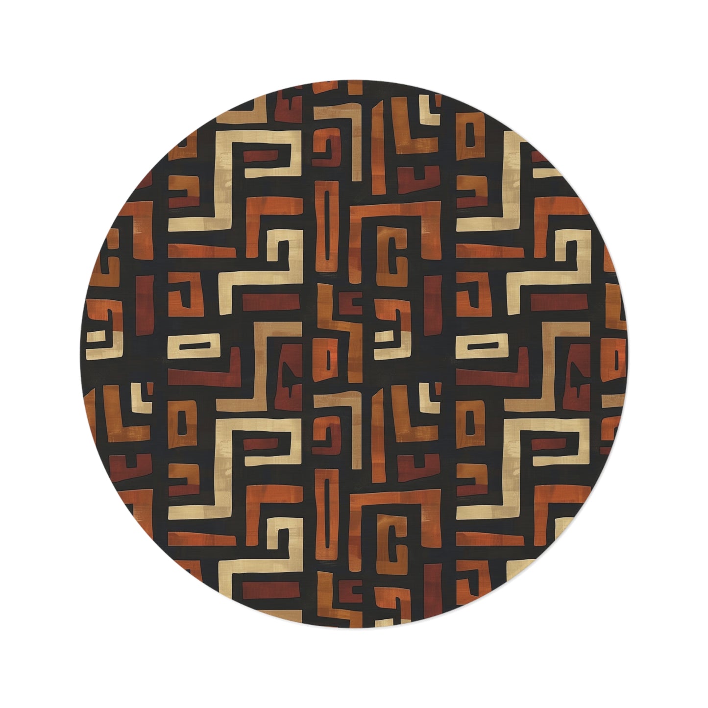 Earth Tone African Geometric Pattern Rug, , Bogolan Home Textiles