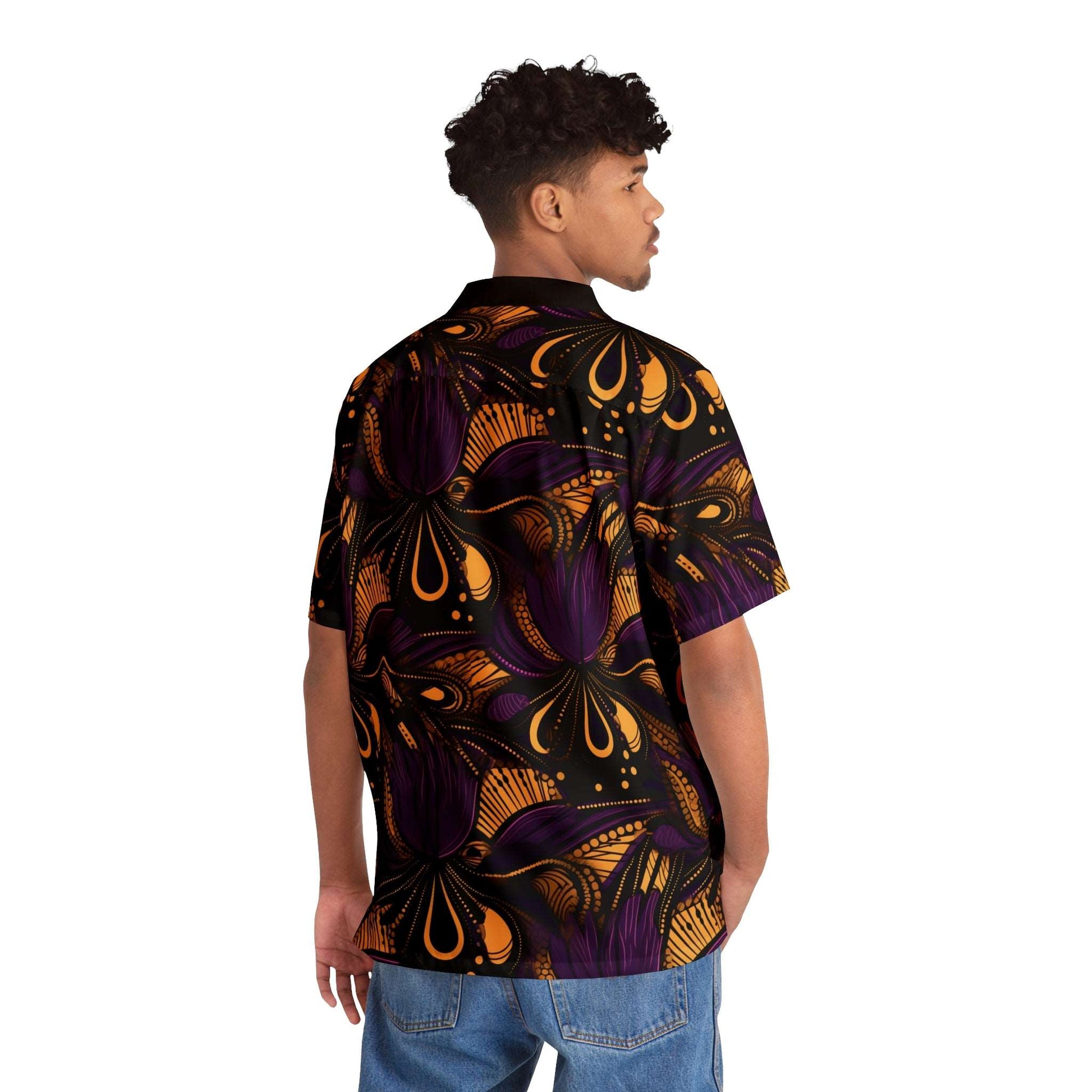 African Print Ankara Button Up Shirt, Ankara Print Men's Button Up Shirt