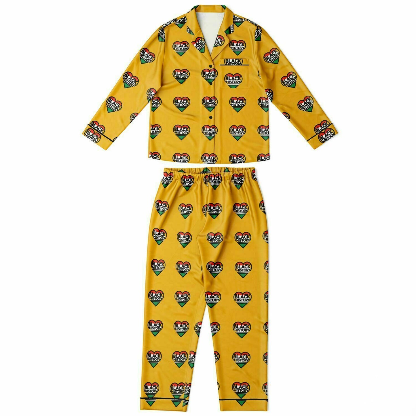 Black History Satin Pajamas, Luxury Cultural Pajama Set, Black History Month Gift