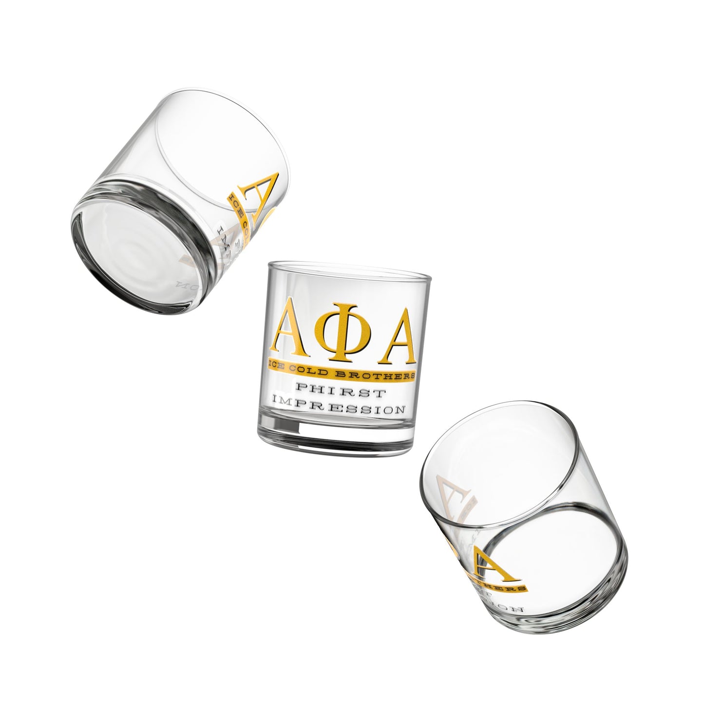 Custom Alpha Phi Alpha Whiskey Glasses - Personalized Fraternity Gift